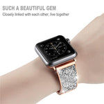 Ladies Diamond Stainless Steel Loop Apple Watchband - D'Sare 