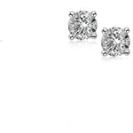 Four Claw Round Moissanite Diamond Earrings - D'Sare 