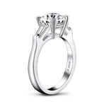 Classic 2 Carat Solid 3-Stone Band Round Cut 925 Sterling Silver for Women - D'Sare 