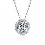 Moissanite 1CT Pendant Necklace 925 Sterling Silver - D'Sare 