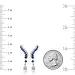 Blue Sapphire Sterling Silver Top Quality Earring - D'Sare 