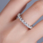 Moissanite 2.0-2.4ct 3.0mm Round Cut 925 Silver Full Eternity Ring - D'Sare 
