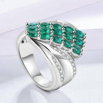 Emerald Cut Vintage Sterling Gemstone Ring - D'Sare 