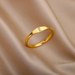 New Stainless Steel Gold 26 Letters Ring Fashion Simple Trend - D'Sare