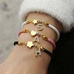 26 Letters Stainless Steel Star Five-leaf Flower Love Milan Line Bracelet - D'Sare