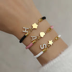 26 Letters Stainless Steel Star Five-leaf Flower Love Milan Line Bracelet - D'Sare