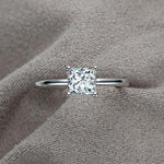 Sterling Silver 1.0ct D Color Princess Cut Moissanite Promise Ring - D'Sare 