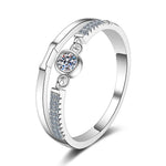 MICHELLE 0.1ct Round Cut Moissanite Sterling Silver Ring - D'Sare 
