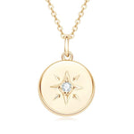 Starburst Moissanite Necklace Authentic Sterling Silver 14K Gold Plated - D'Sare 