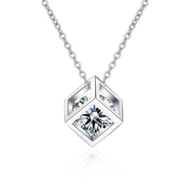 Fashion 925 Sterling Silver Moissanite Necklace 0.5ct/1.0ct S Pendant Necklace Jewelry - D'Sare 