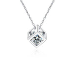 Fashion 925 Sterling Silver Moissanite Necklace 0.5ct/1.0ct S Pendant Necklace Jewelry - D'Sare 