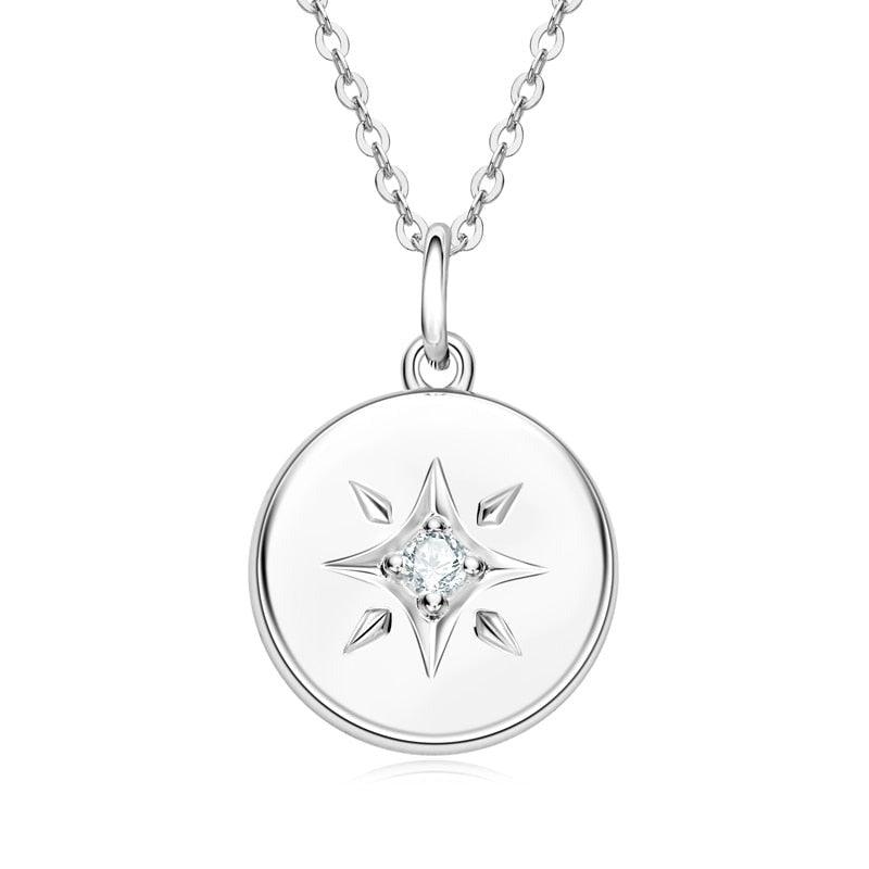 Starburst Moissanite Necklace Authentic Sterling Silver 14K Gold Plated - D'Sare 