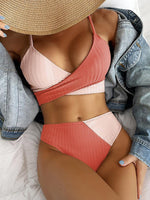 Sexy Patchwork Bikini Cross Wrap Swimwear - D'Sare 