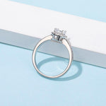 Classic 5.0mm 925 Sterling Silver Round Moissanite Ring - D'Sare 