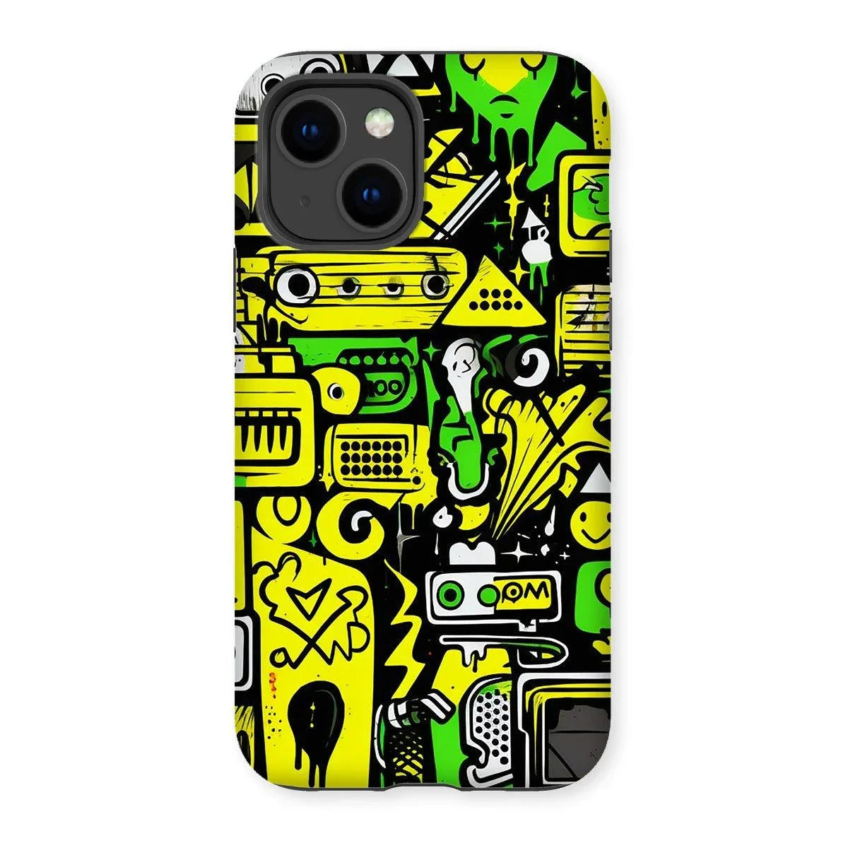 Graffiti Green and Yellow Abstract: A Dive into Vibrant Urban Art Tough Phone Case - D'Sare 