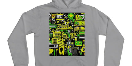 Graffiti Green and Yellow Abstract: A Dive into Vibrant Urban Art Kids Hoodie by Prodigi