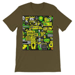 Graffiti Green and Yellow Abstract: A Dive into Vibrant Urban Art Unisex Short Sleeve T-Shirt - D'Sare 