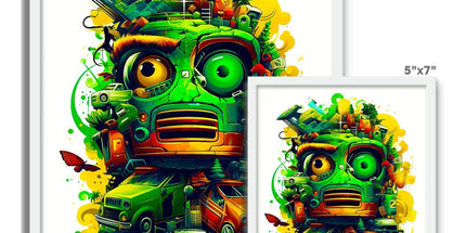 Graffiti Odyssey Surreal Urban Jungle Car Junk Yard Framed Photo Tile by D'Sare