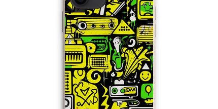 Graffiti Green and Yellow Abstract: A Dive into Vibrant Urban Art Eco Phone Case - D'Sare 