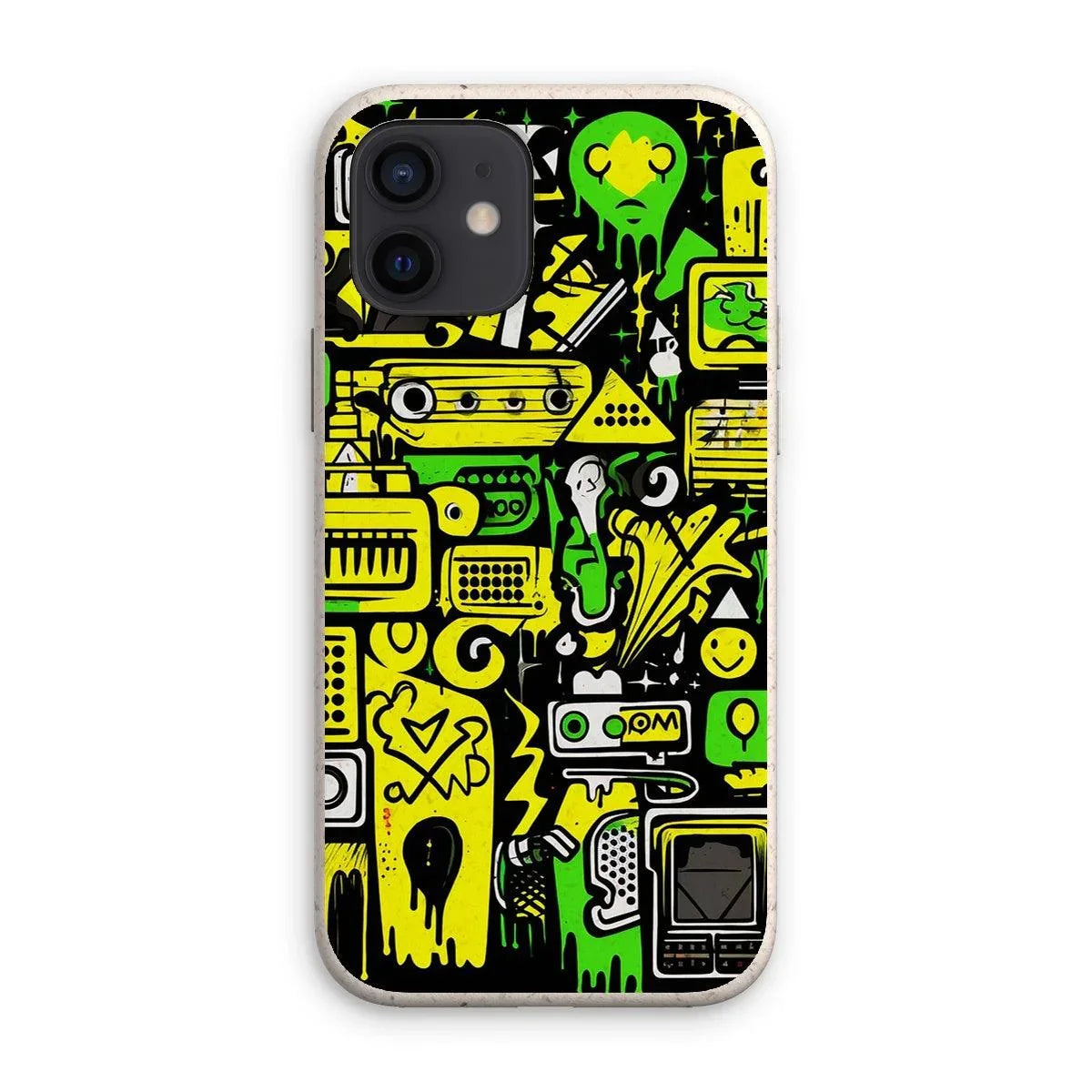 Graffiti Green and Yellow Abstract: A Dive into Vibrant Urban Art Eco Phone Case - D'Sare 