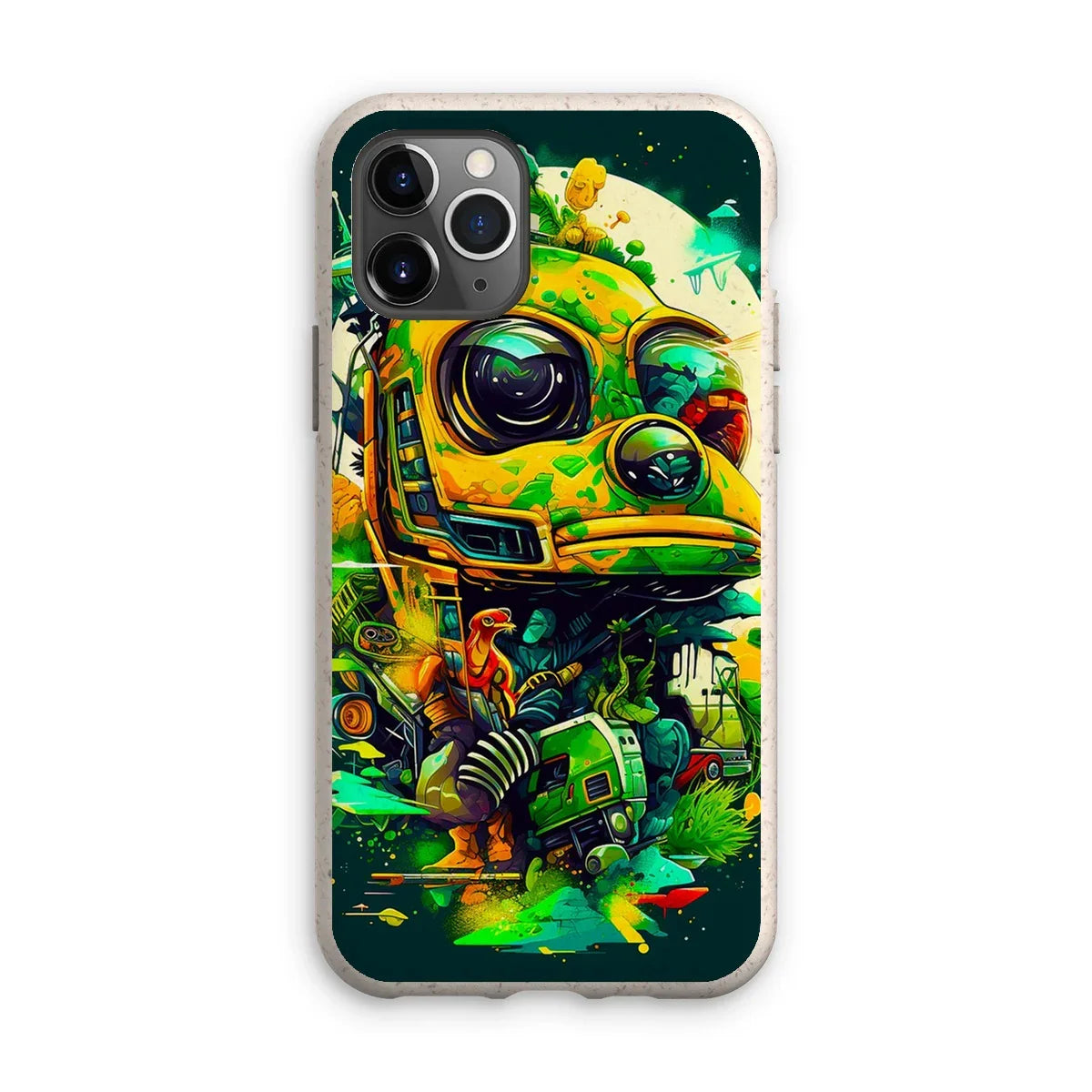 Mechanical Muse: Vibrant Graffiti Odyssey in Surreal Auto Wonderland Eco Phone Case - D'Sare