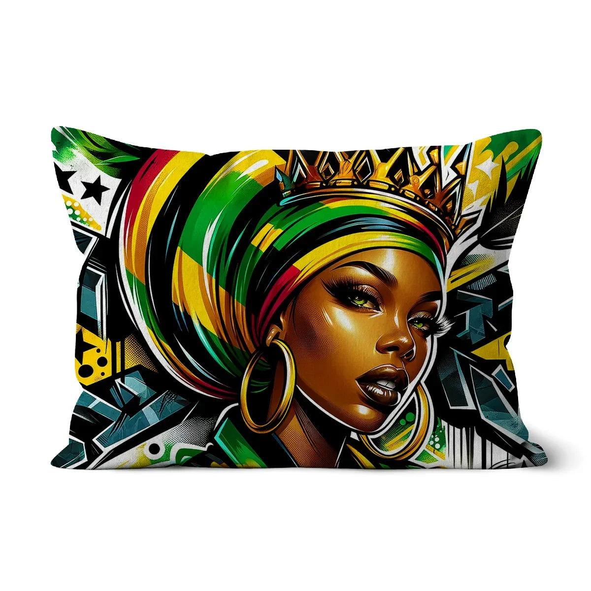 Gift For Her Rasta Queen Street Black Women Gift Cushion - D'Sare