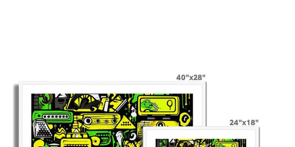 Graffiti Green and Yellow Abstract: A Dive into Vibrant Urban Art Framed & Mounted Print by Prodigi