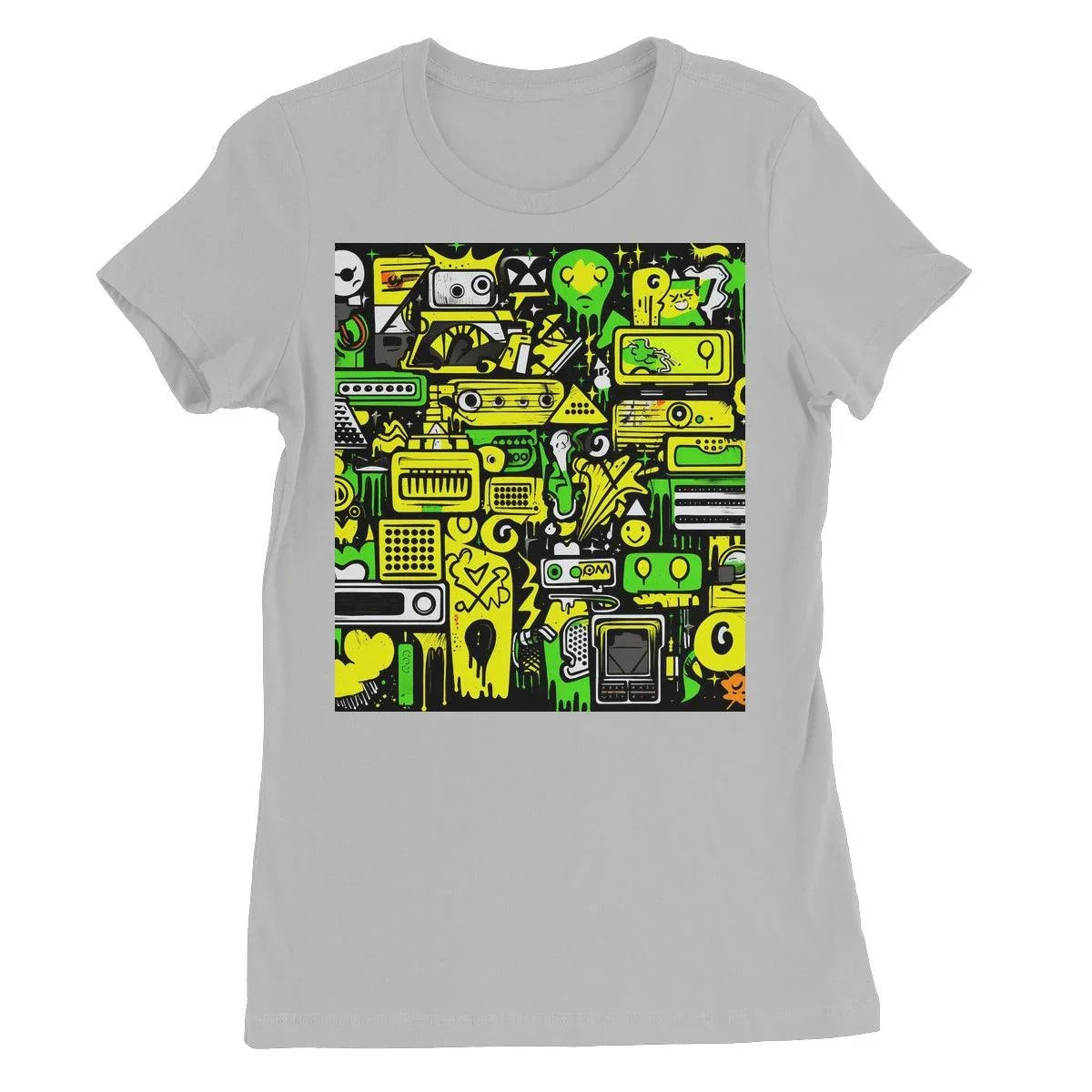Graffiti Green and Yellow Abstract: A Dive into Vibrant Urban Art Women's Favourite T-Shirt - D'Sare 