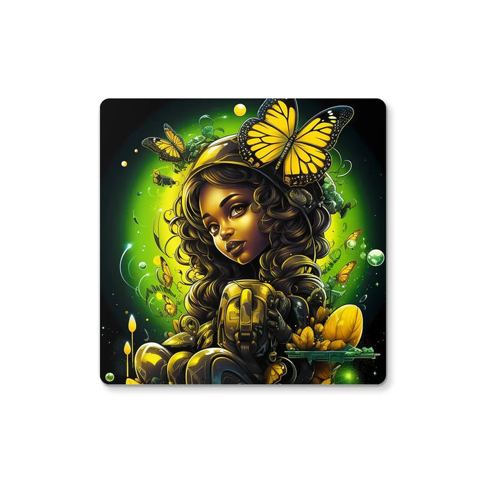 Urban Jungle Metamorphosis Muse Luminous Butterfly Queen Coaster