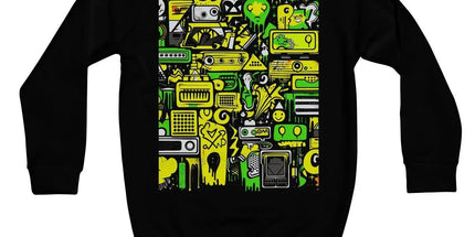 Graffiti Green and Yellow Abstract: A Dive into Vibrant Urban Art Kids Sweatshirt by Prodigi