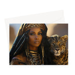 Blue Empress and The Majestic Leopard Greeting Card - D'Sare