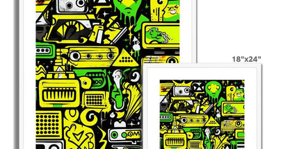 Graffiti Green and Yellow Abstract: A Dive into Vibrant Urban Art Framed & Mounted Print by Prodigi