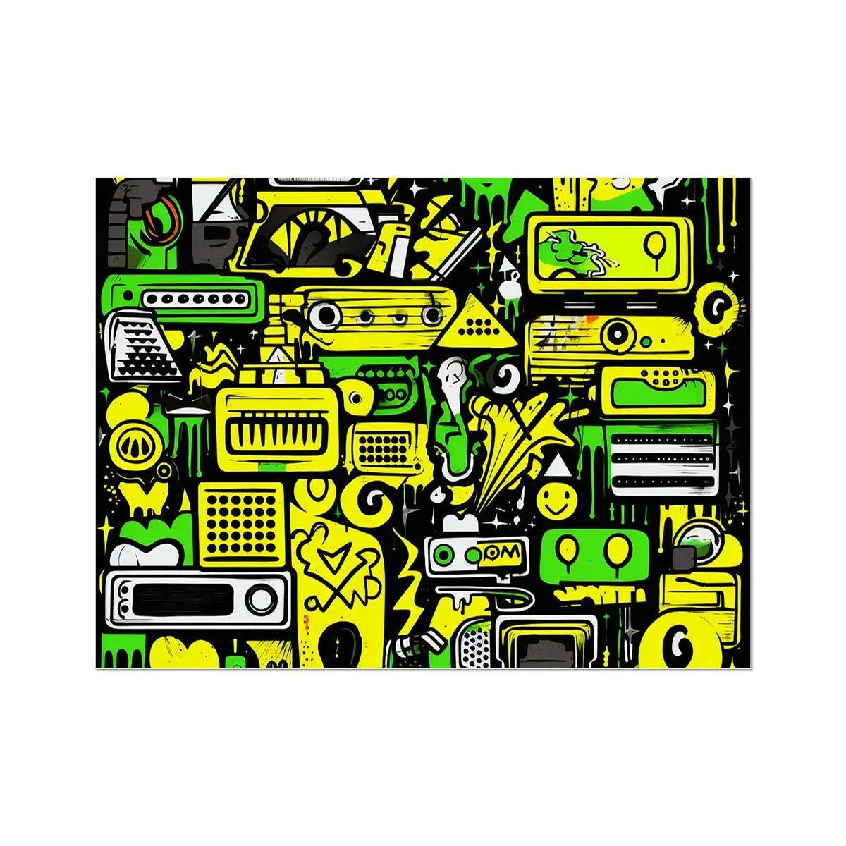 Graffiti Green and Yellow Abstract: A Dive into Vibrant Urban Art Wall Art Poster by Prodigi