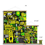 Graffiti Green and Yellow Abstract: A Dive into Vibrant Urban Art Fine Art Print with Hanger - D'Sare 