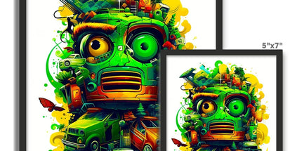 Graffiti Odyssey Surreal Urban Jungle Car Junk Yard Framed Photo Tile by D'Sare