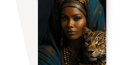 Leopard Luxe Lady Glamorous Empress  Greeting Card - D'Sare
