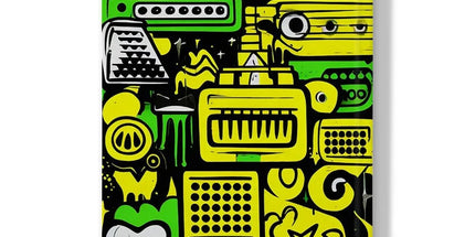 Graffiti Green and Yellow Abstract: A Dive into Vibrant Urban Art Hardback Journal by Prodigi