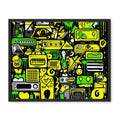 Graffiti Green and Yellow Abstract: A Dive into Vibrant Urban Art Framed Photo Tile by Prodigi