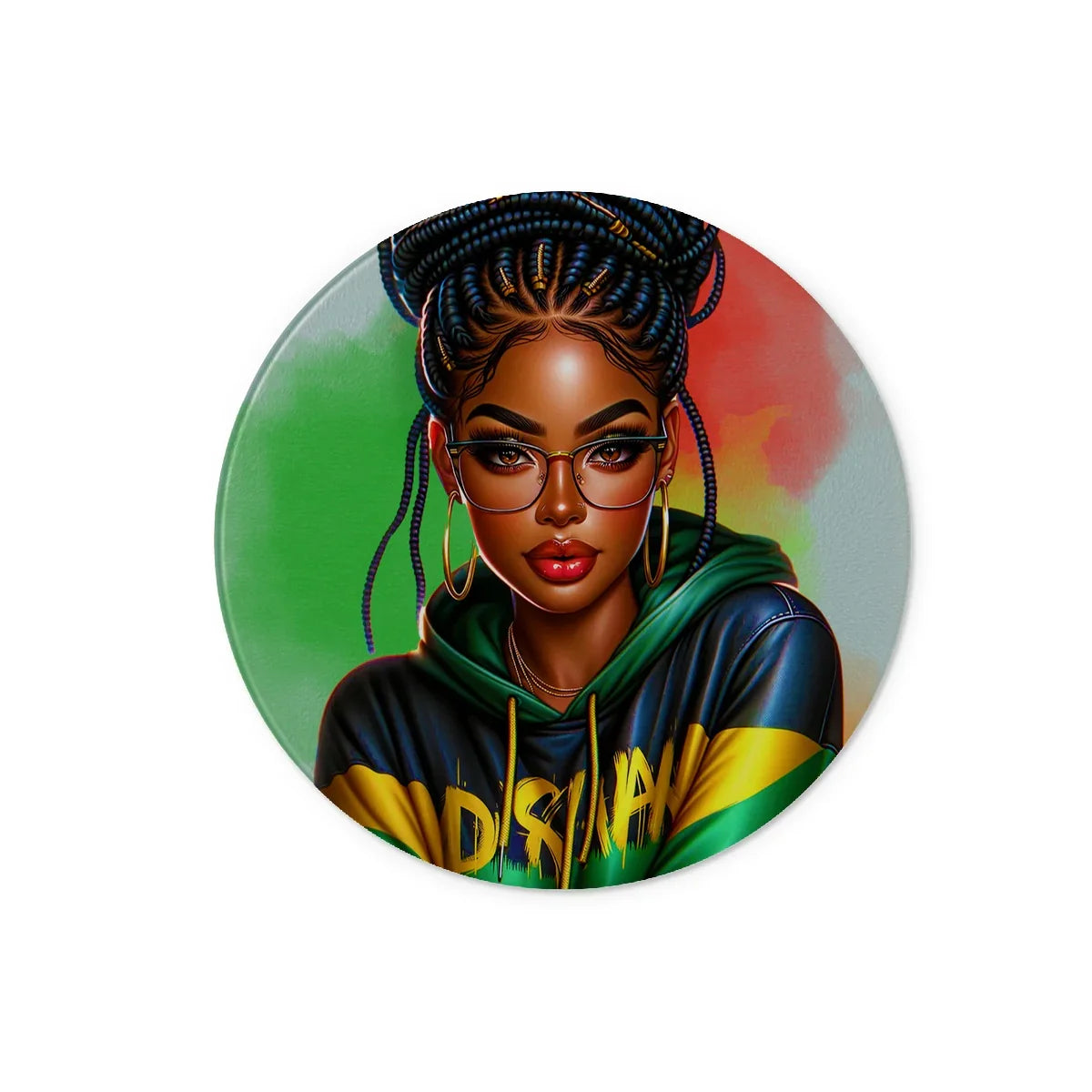 Irie Island Girl  Glass Chopping Board - D'Sare