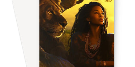 Empress Divine: The Black Feminine & Lion of Judah Legacy Greeting Card by D'Sare