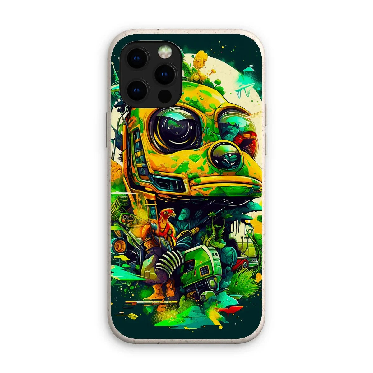 Mechanical Muse: Vibrant Graffiti Odyssey in Surreal Auto Wonderland Eco Phone Case - D'Sare