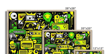 Graffiti Green and Yellow Abstract: A Dive into Vibrant Urban Art Framed Print by Prodigi