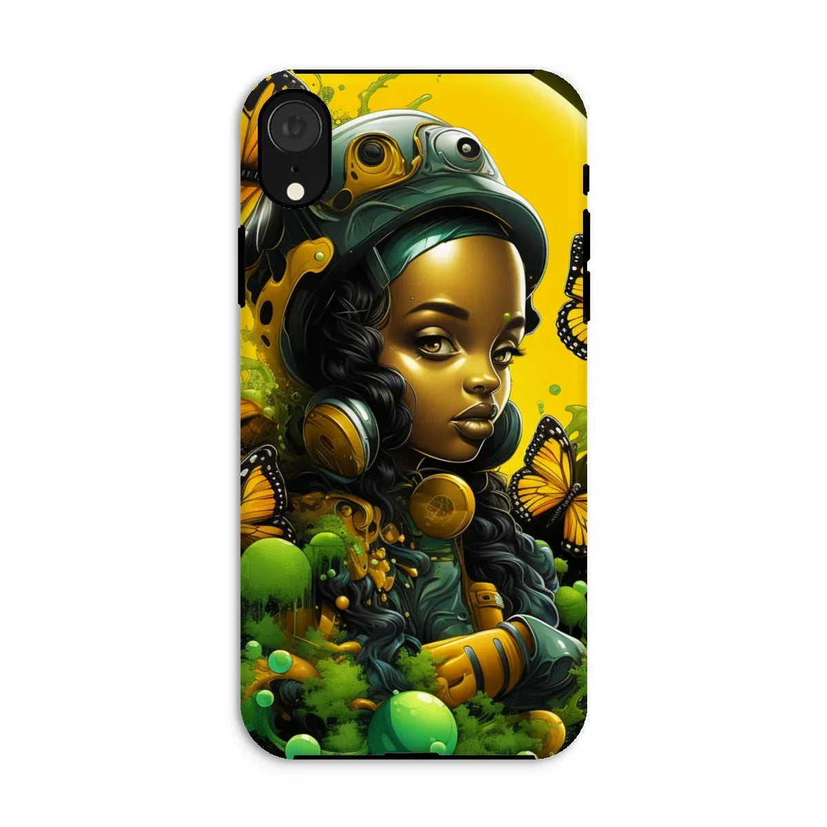 Monarch Butterfly Urban Fantasy Art Print - Afrofuturistic Girl with Butterflies Tough Phone Case - D'Sare