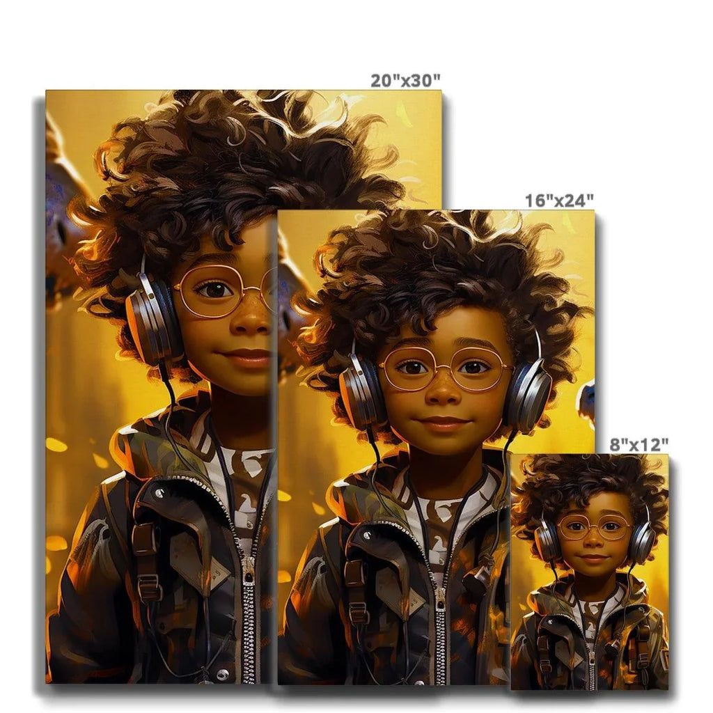 Little Boy Dino Dream Earphone: MelanatedMe Adventures by D'Sare Eco Canvas - D'Sare 