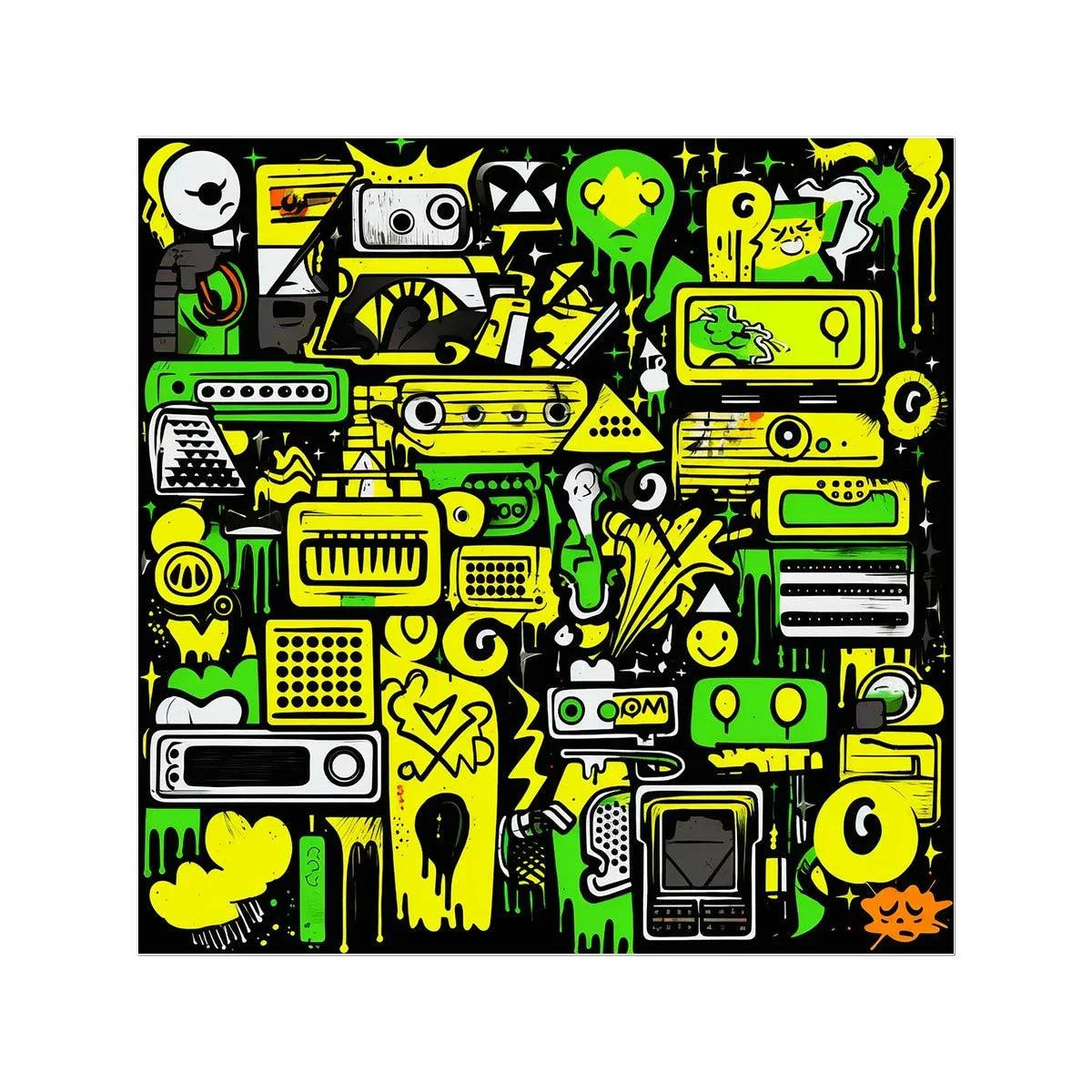 Graffiti Green and Yellow Abstract: A Dive into Vibrant Urban Art Temporary Tattoo - D'Sare 