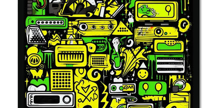 Graffiti Green and Yellow Abstract: A Dive into Vibrant Urban Art Framed Print by Prodigi