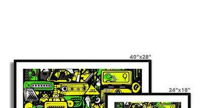 Graffiti Green and Yellow Abstract: A Dive into Vibrant Urban Art Framed & Mounted Print by Prodigi