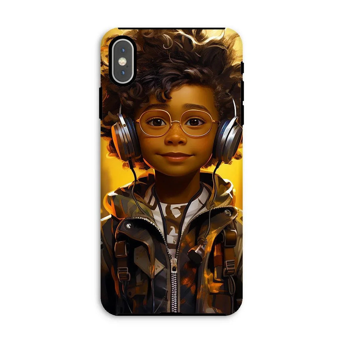 Little Boy Dino Dream Earphone: MelanatedMe Adventures by D'Sare Tough Phone Case - D'Sare 