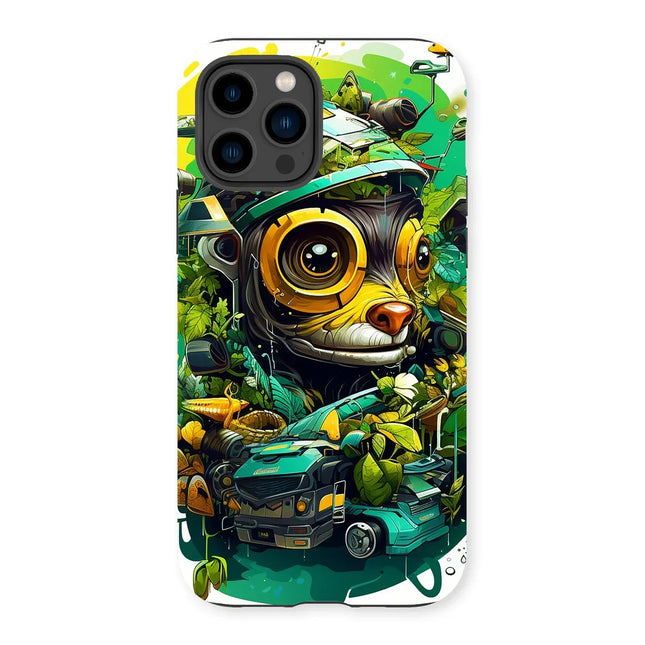 Nature's Resilience: Surreal Auto-Forest Artwork - Whimsical Raccoon and Greenery Infused Car  Tough Phone Case - D'Sare