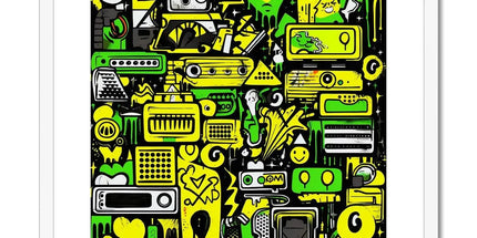 Graffiti Green and Yellow Abstract: A Dive into Vibrant Urban Art Framed & Mounted Print by Prodigi